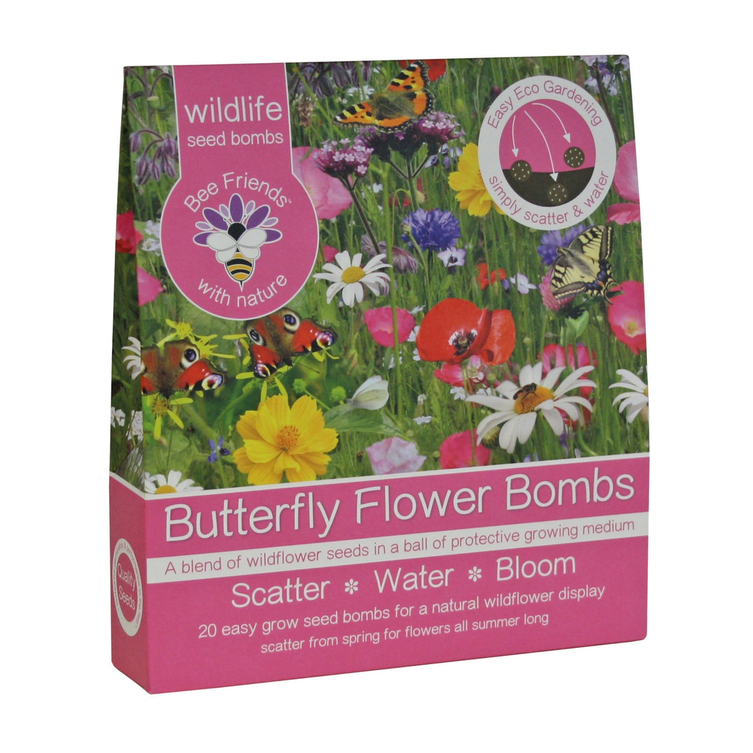 Bee Friends Seed Bombs – 20 Wildflower Seed Bombs – Butterfly Mix