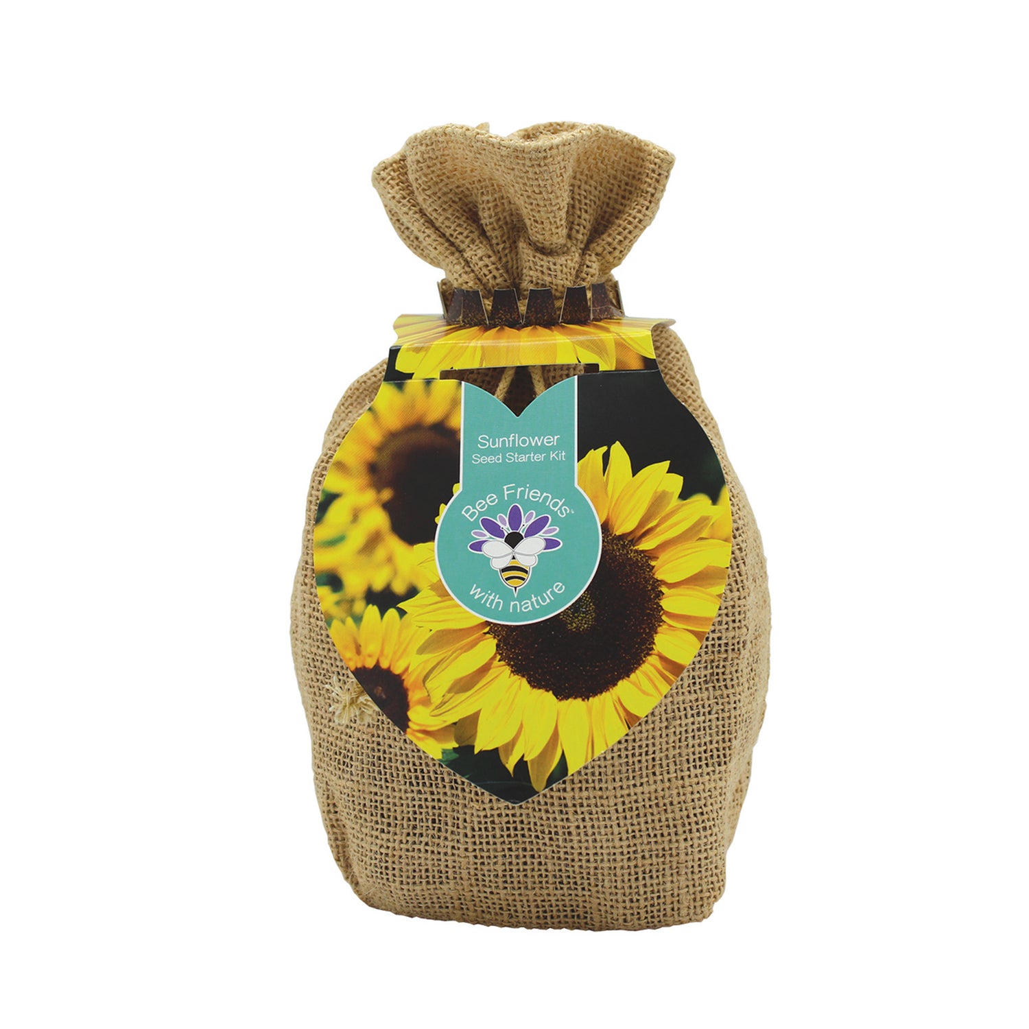 Bee Friends Sunflower Seeds Grow Kit in Jute Bag