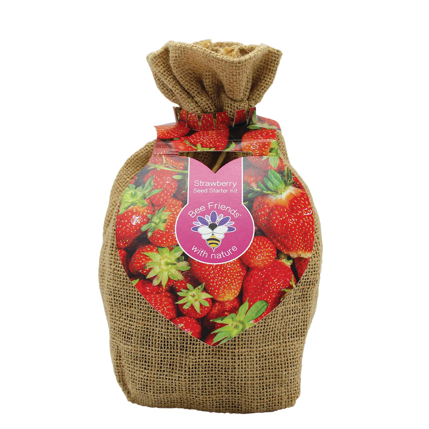 Bee Friends Strawberry Seeds Grow Kit in Jute Bag