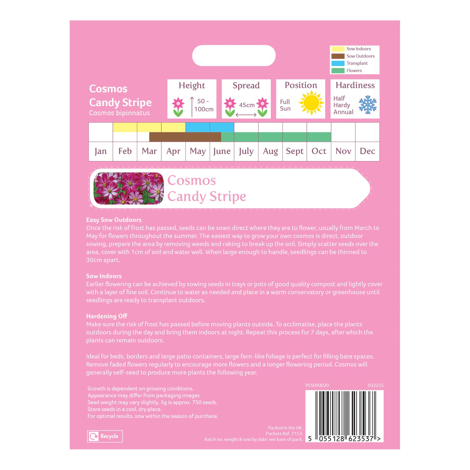 Speedy Seed® Max-Fill Cosmos Candy Stripe Mix – Up to 750 Seeds