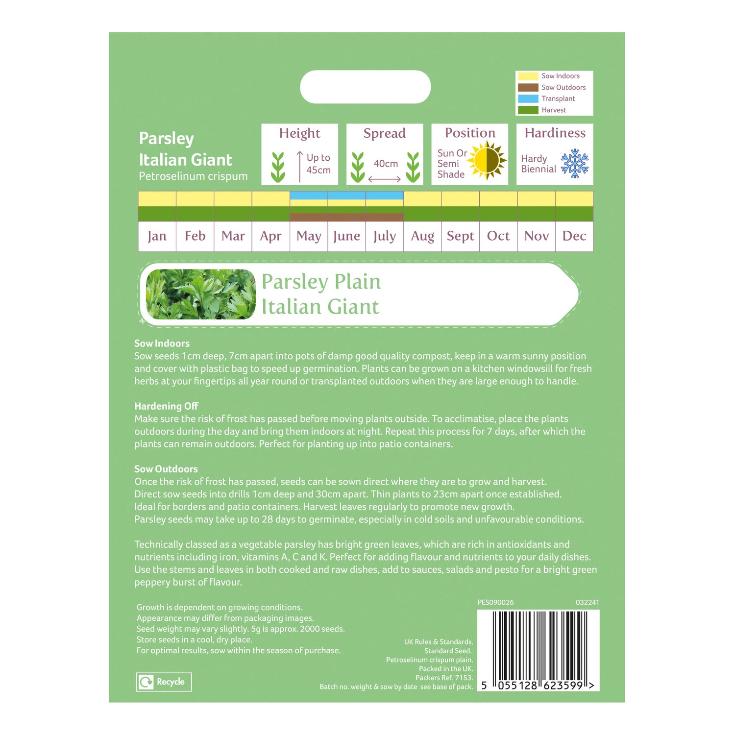 Speedy Seed® Max-Fill Parsley Italian Giant - Up to 2,000 Seeds