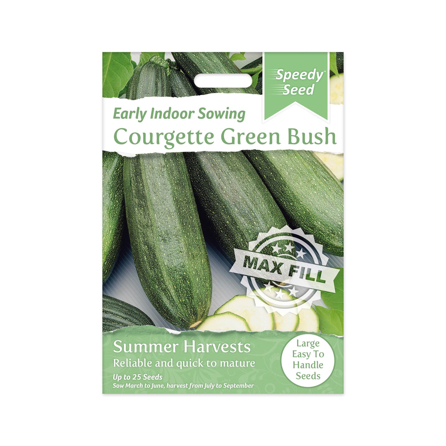 Speedy Seed® Max-Fill Courgette Green Bush - Up to 25 Seeds