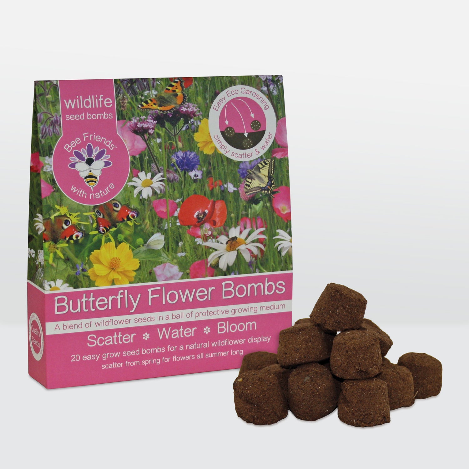 Bee Friends Seed Bombs – 20 Wildflower Seed Bombs – Butterfly Mix