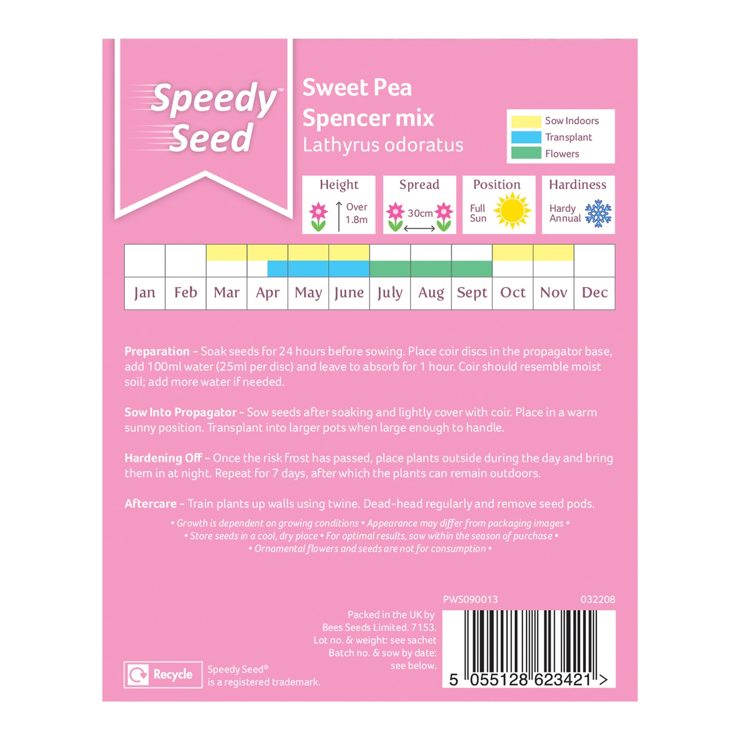 Speedy Seed® Sweet Pea Mini Propagator Grow Kit