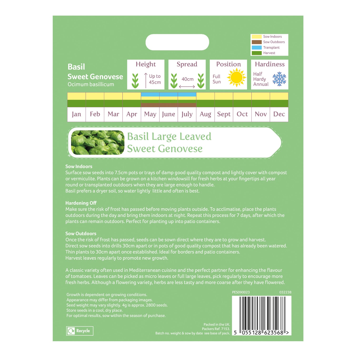 Speedy Seed® Max-Fill Basil Sweet Genovese - Over 4,000 Seeds