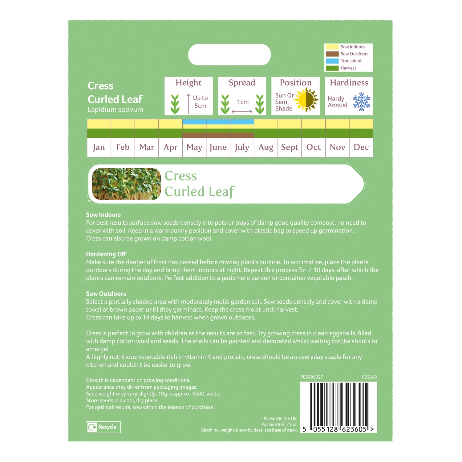 Speedy® Seed Max-Fill Garden Cress Curled Leaf - Up to 4,500 Seeds